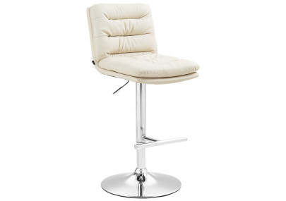 Taburete de bar Damar en polipiel Crema,Cromado