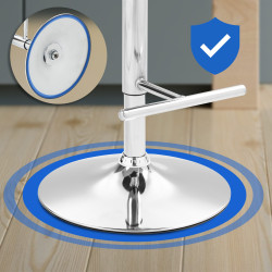 Tabouret de bar Damar, similicuir, chromé blanc