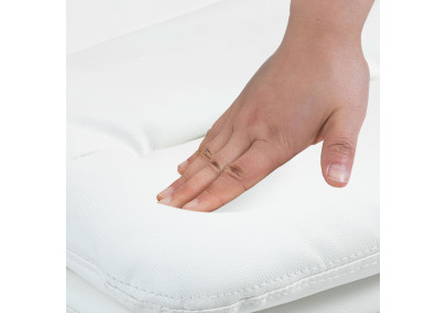 Tabouret de bar Damar, similicuir, chromé, blanc