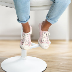 Tabouret de bar Damar, similicuir, blanc blanc