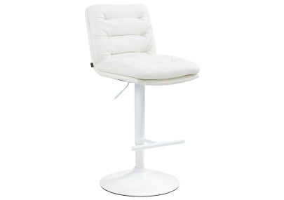 Tabouret de bar Damar, similicuir, blanc