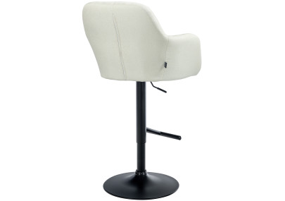 Tabouret de bar Natoma tissu noir crème