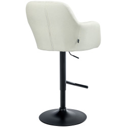 Tabouret de bar Natoma, tissu noir crème