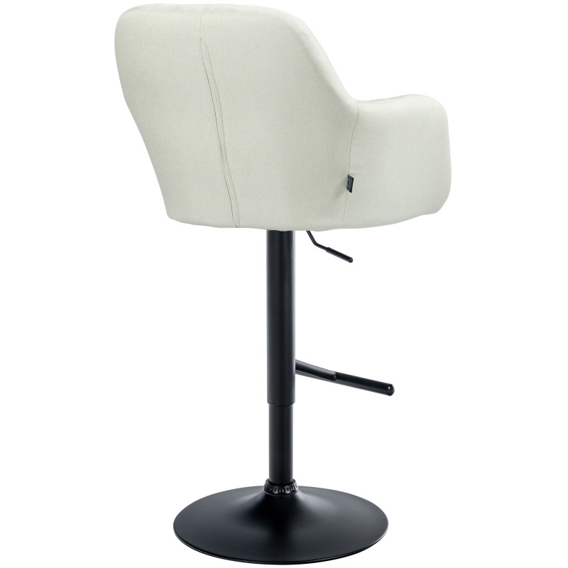 Tabouret de bar Natoma tissu noir crème