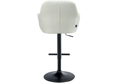 Tabouret de bar Natoma, tissu, noir et crème