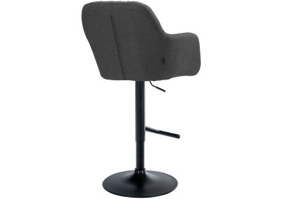 Tabouret de bar Natoma tissu noir gris foncé