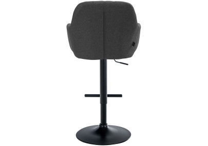 Tabouret de bar Natoma, tissu : noir/gris foncé