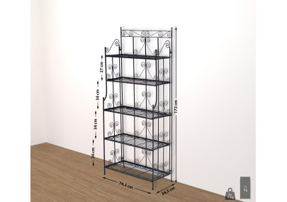 Estantería Decorativa de Hierro Ciara Negro