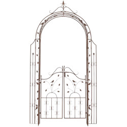 Arco de Flores para Jardín con Puerta Grenada Marrón antiguo