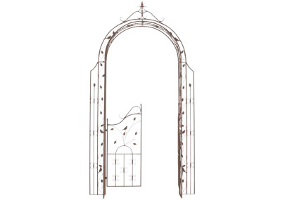 Arco de Flores para Jardín con Puerta Grenada Marrón antiguo