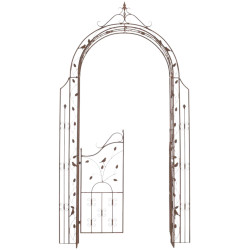 Arco per Rampicanti Grenada con Cancello antico marrone