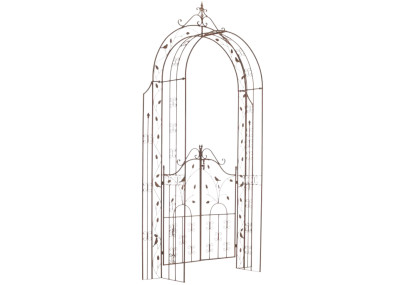 Arco de Flores para Jardín con Puerta Grenada Marrón antiguo