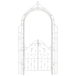 Arco de Flores para Jardín con Puerta Grenada Blanco antiguo