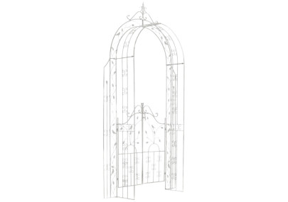 Arco de Flores para Jardín con Puerta Grenada Blanco antiguo