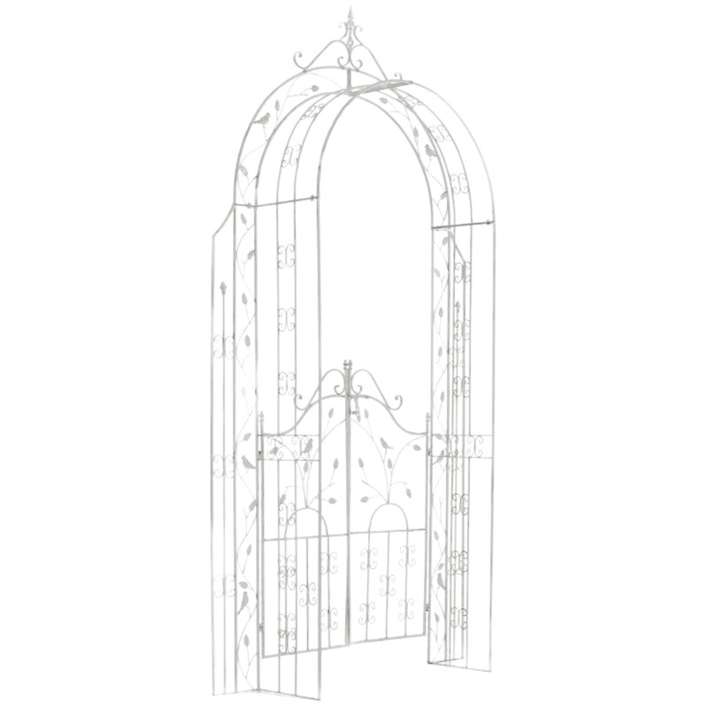 Arco per Rampicanti Grenada con Cancello bianco antico
