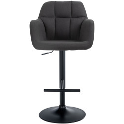 Tabouret de bar Natoma, tissu noir noir