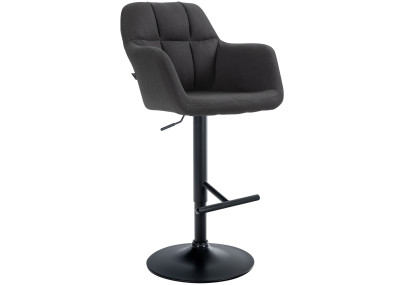 Tabouret de bar Natoma tissu noir noir