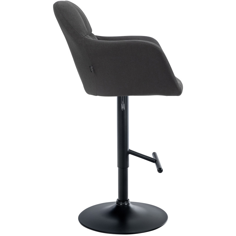 Tabouret de bar Natoma, tissu noir noir