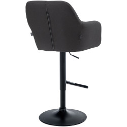 Tabouret de bar Natoma, tissu noir noir
