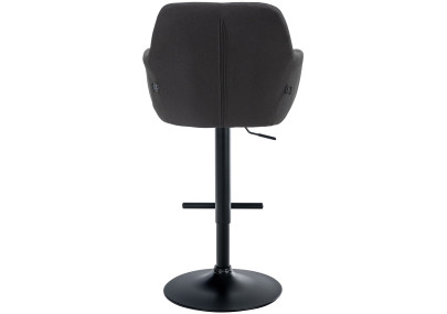 Tabouret de bar Natoma tissu noir noir