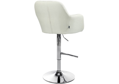 Tabouret de bar Natoma tissu chrome crème