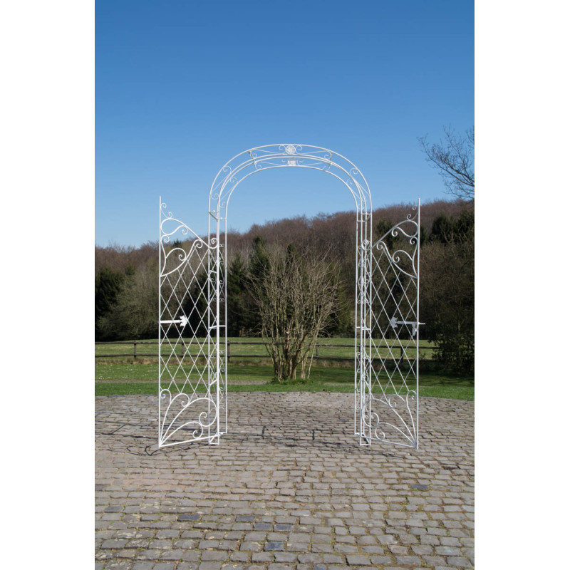Arche de roses avec portail Melissa blanc antique