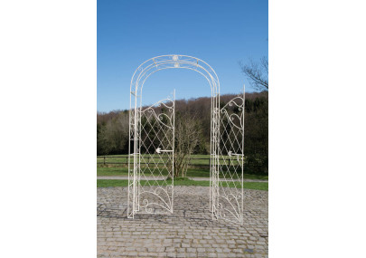 Arco de Jardín con Puerta Melissa Crema antiguo