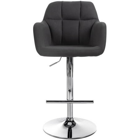 Tabouret de bar Natoma, tissu, chrome noir