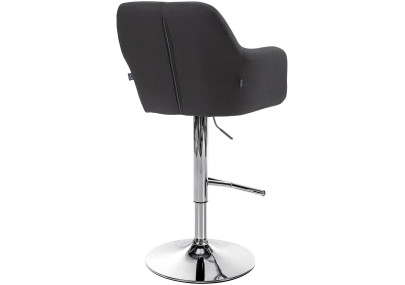Tabouret de bar Natoma tissu chrome noir