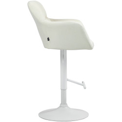 Tabouret de bar Natoma, tissu blanc crème