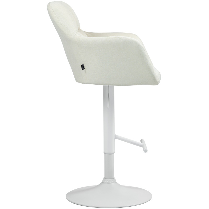Tabouret de bar Natoma, tissu, blanc/crème