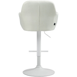 Tabouret de bar Natoma, tissu, blanc/crème