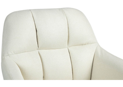 Taburete de bar Natoma en tela Crema,Metal blanco mate