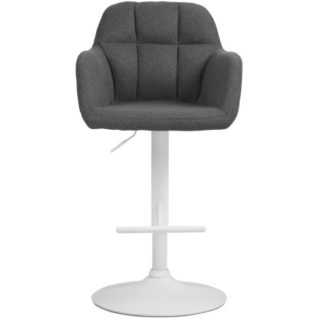 Tabouret de bar Natoma, tissu blanc/gris foncé