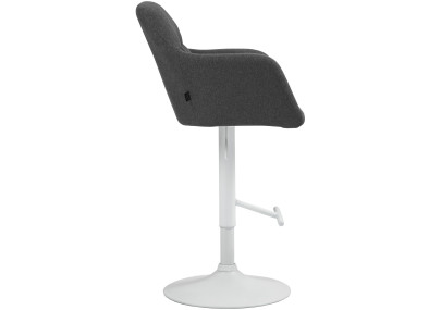 Tabouret de bar Natoma, tissu blanc/gris foncé