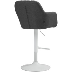 Tabouret de bar Natoma, tissu blanc/gris foncé