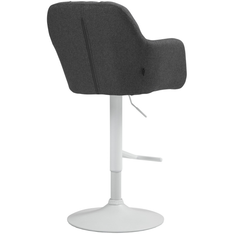 Tabouret de bar Natoma, tissu blanc gris foncé