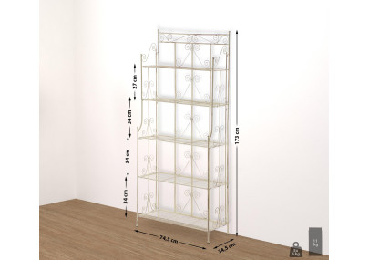 Estantería Decorativa de Hierro Ciara Crema antiguo