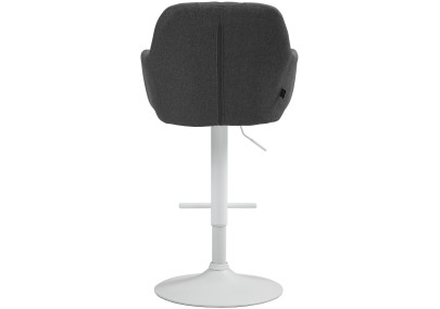 Tabouret de bar Natoma, tissu blanc/gris foncé