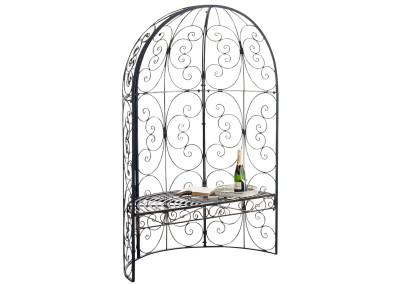 Pavillon semi-ouvert Rosie avec banc en bronze