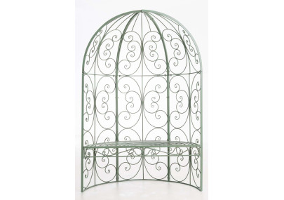 Pavillon semi-ouvert Rosie avec banc vert ancien