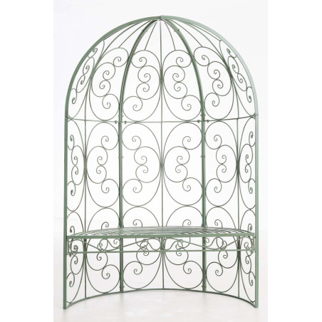 Pavillon semi-ouvert Rosie avec banc vert ancien