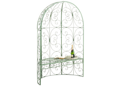 Pavillon semi-ouvert Rosie avec banc vert ancien