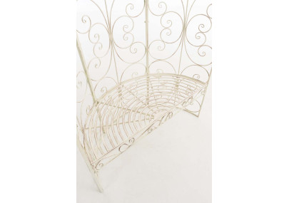 Pavillon Rosie semi-enterr? avec banc ancien couleur cr?me