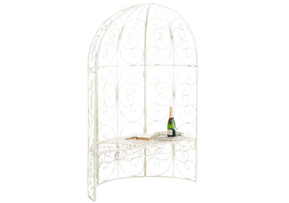 Pavillon Rosie semi-enterr? avec banc ancien couleur cr?me