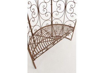 Pavillon semi-ouvert Rosie avec banc ancien marron