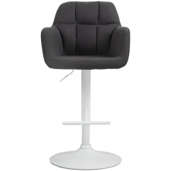 Tabouret de bar Natoma tissu blanc noir