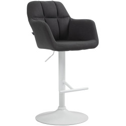 Tabouret de bar Natoma, tissu blanc noir
