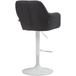 Tabouret de bar Natoma, tissu, blanc/noir