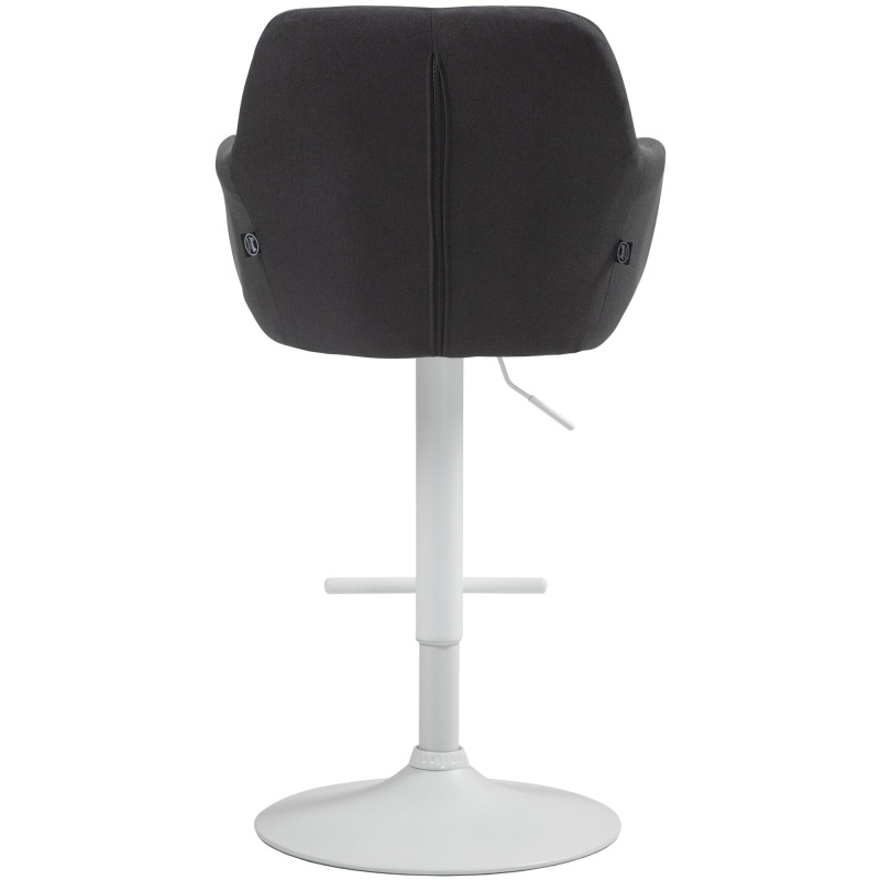 Tabouret de bar Natoma, tissu blanc noir